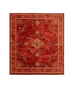 Kowloon Geometric Power Loom Red Rug
