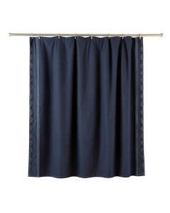 Bay Branch Shower Curtain Hanging Flat From A Plain Rod - Navy (synthetic illustration; no displayed measurements)