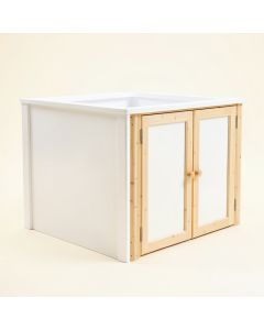 Heath Dale Empty Furniture-Style Litter Enclosure - White (synthetic illustration; no displayed measurements)