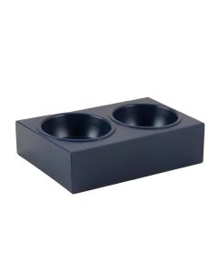 Glen Field Pet Feeding Stand With Two Plain Empty Bowls - Navy