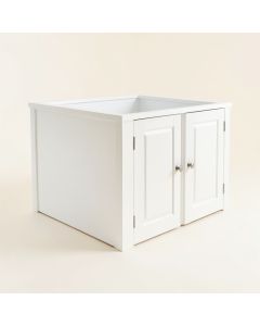 Ash Arc Empty Furniture-Style Litter Enclosure (synthetic illustration; no displayed measurements)