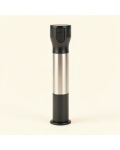 Simplehuman Adjustable Shower Caddy , Handheld Compatible , Stainless Steel + Anodized Aluminum (synthetic illustration; no displayed measurements)
