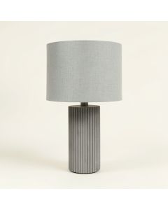 Shore Branch Table Lamp With A Plain Fabric Shade - Gray (synthetic illustration; no displayed measurements)