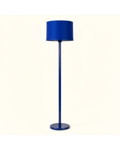 Linden Bridge Floor Lamp With A Plain Fabric Shade - Blue (synthetic illustration; no displayed measurements)