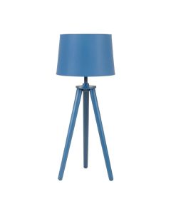 River Bridge Floor Lamp With A Plain Fabric Shade - Blue (synthetic illustration; no displayed measurements)