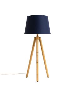 Wren Bluff Floor Lamp With A Plain Fabric Shade - Navy (synthetic illustration; no displayed measurements)