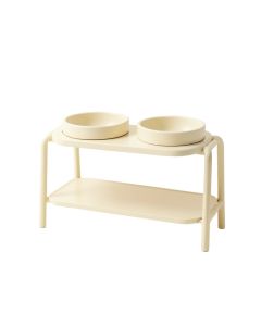 Aspen Dale Pet Feeding Stand With Two Plain Empty Bowls - Ivory (synthetic illustration; no displayed measurements)