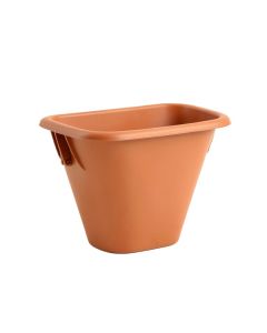 Ridge Canyon Empty Railing Planter With Integral Brackets - Terracotta (synthetic illustration; no displayed measurements)