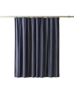 Hazel Bend Shower Curtain Hanging Flat From A Plain Rod - Navy (synthetic illustration; no displayed measurements)