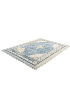 Ruggieri 2 Piece Looped/Hooked Synthetic Blue/Ivory Indoor Area Rug Set