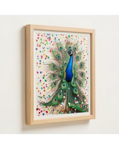 Confetti Peacock Ii - Unframed Print On Wood (synthetic illustration; no displayed measurements)