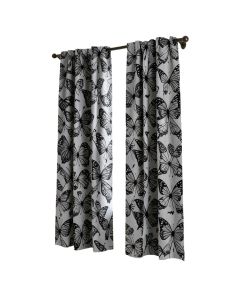 Mid Century Modern Abstract Butterfly Pattern Window Curtains