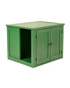 Cliff Bridge Empty Furniture-Style Litter Enclosure - Green (synthetic illustration; no displayed measurements)