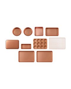 Copper-Finish Ten-Piece Bakeware Set