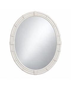 Olive Crest Framed Wall Mirror - White