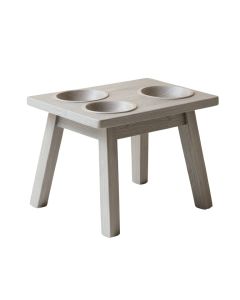 Birch Bluff Pet Feeding Stand With Two Plain Empty Bowls - Gray