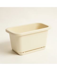 Harbor Bend Empty Railing Planter With Integral Brackets - Ivory (synthetic illustration; no displayed measurements)