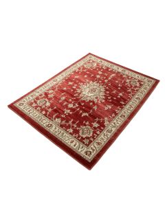 Angenetta Power Loom Red/Khaki Rug (synthetic illustration; no displayed measurements)