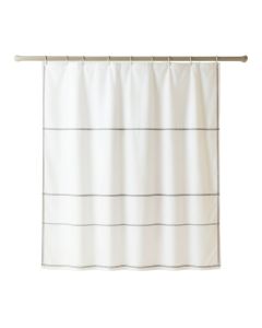 Briar Brook Shower Curtain Hanging Flat From A Plain Rod - White (synthetic illustration; no displayed measurements)