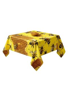 Bumble Bees Producing Honey By Filling Honeycombs Cells Themed Graphic Image Tabletop