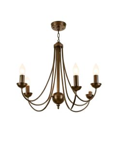 Forada 5 - Light Shaded Wagon Wheel Chandelier