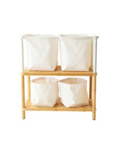 Cliff Crest Laundry Sorting Station With Plain Removable Bags - White