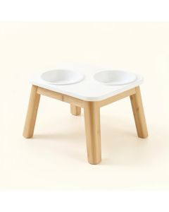 Olive Dale Pet Feeding Stand With Two Plain Empty Bowls - White (synthetic illustration; no displayed measurements)