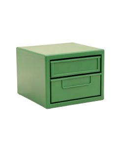 Oak Bridge Small-Parts Storage Drawer Cabinet - Green (synthetic illustration; no displayed measurements)