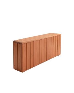 Maple Branch Narrow Outdoor Storage Bench - Terracotta (synthetic illustration; no displayed measurements)