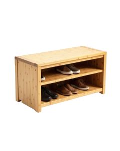 Solid Wood 8 Pair Shoe Storage Bench (synthetic illustration; no displayed measurements)