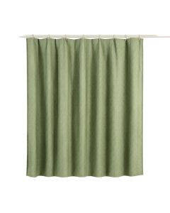 Cedar Bend Shower Curtain Hanging Flat From A Plain Rod - Green (synthetic illustration; no displayed measurements)