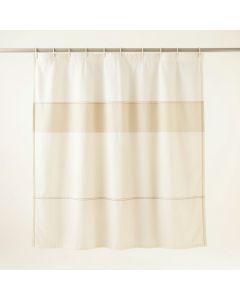 Olive Canyon Shower Curtain Hanging Flat From A Plain Rod - Ivory (synthetic illustration; no displayed measurements)