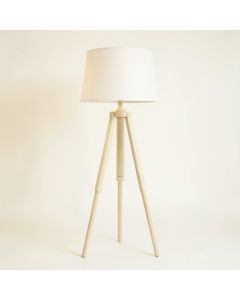 Olive Crossing Floor Lamp With A Plain Fabric Shade - Ivory (synthetic illustration; no displayed measurements)