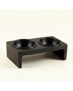 Dawn Field Pet Feeding Stand With Two Plain Empty Bowls - Black (synthetic illustration; no displayed measurements)