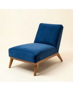 Florez - Modern Blue Velvet Chaise (synthetic illustration; no displayed measurements)