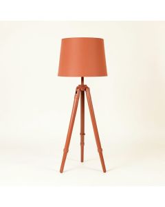 Cedar Bluff Floor Lamp With A Plain Fabric Shade - Terracotta (synthetic illustration; no displayed measurements)