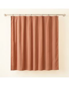 Maple Bend Shower Curtain Hanging Flat From A Plain Rod - Terracotta (synthetic illustration; no displayed measurements)
