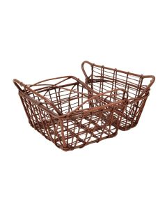 2 Piece Wire/Wood Basket Set