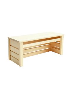 Willow Bridge Narrow Outdoor Storage Bench - Ivory (synthetic illustration; no displayed measurements)