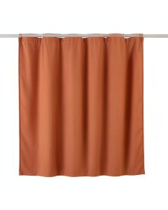 Slate Arc Shower Curtain Hanging Flat From A Plain Rod - Terracotta (synthetic illustration; no displayed measurements)