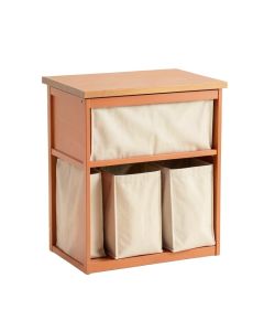 Slate Bluff Laundry Sorting Station With Plain Removable Bags - Terracotta (synthetic illustration; no displayed measurements)