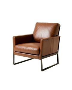 Benston 26.8 '' Wide Top Grain Leather Armchair (synthetic illustration; no displayed measurements)