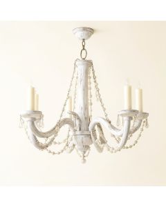 5 - Light Candle Style Classic / Traditional Chandelier With Beaded Accents (synthetic illustration; no displayed measurements)