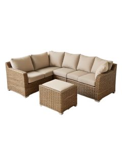 Ontonagon 3 Piece Rattan Sectional Seating Group With Cushions