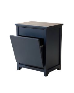 Lake Canyon Freestanding Pull-Out Hamper Cabinet - Navy