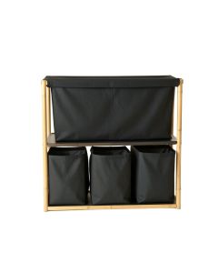 Meadow Dale Laundry Sorting Station With Plain Removable Bags - Black
