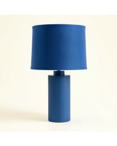 Ridge Bend Table Lamp With A Plain Fabric Shade - Blue (synthetic illustration; no displayed measurements)