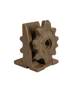 Industrial Gear Sculptural Iron Bookends (synthetic illustration; no displayed measurements)