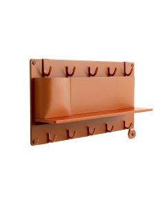 Maple Bluff Wall-Mounted Entryway Organizer Shelf - Terracotta