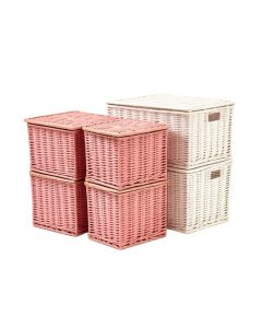 Wicker 5 Piece Laundry Hamper And Basket Set